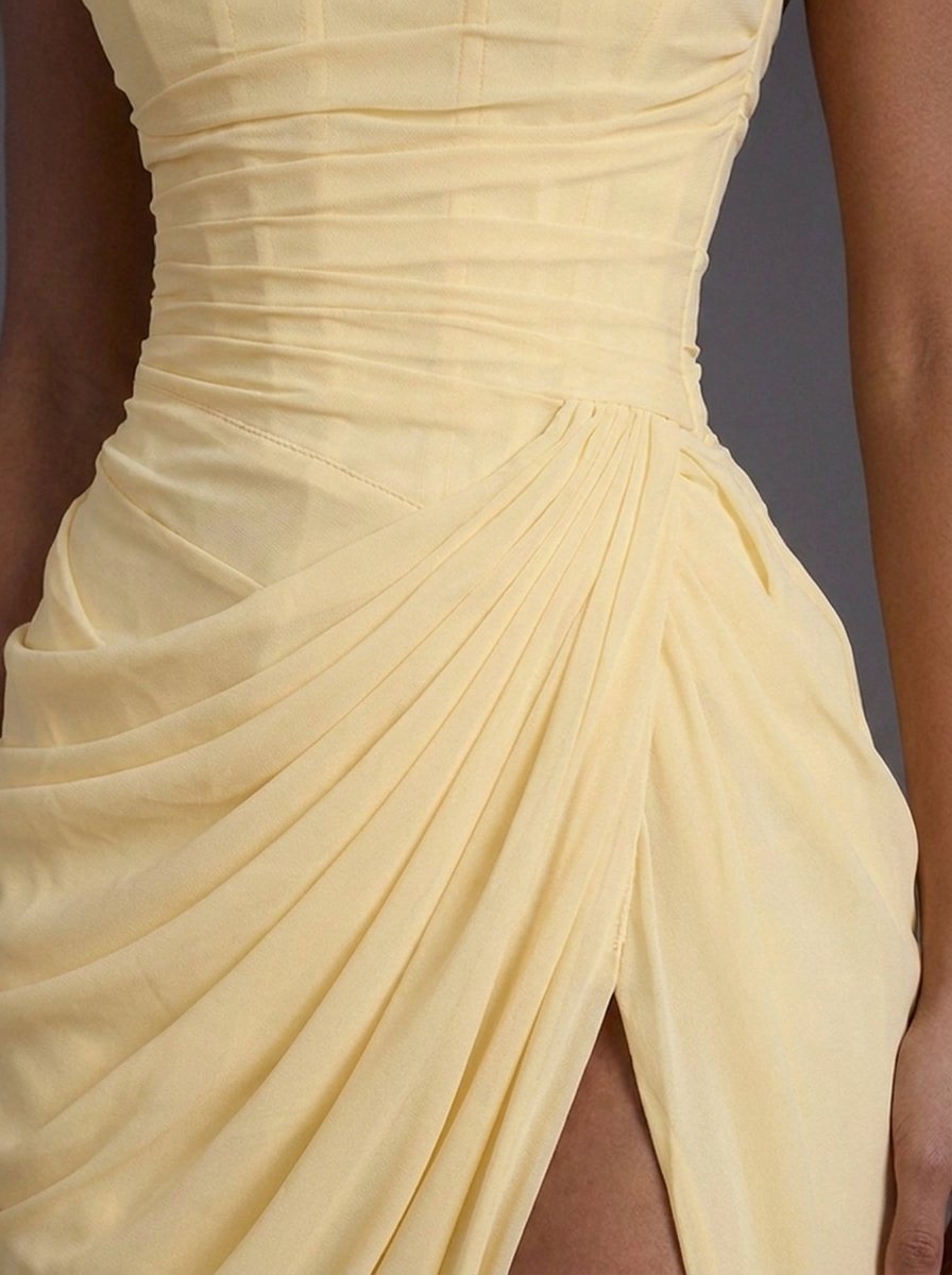 Women’s Strapless Maxi Dress Elegant Ruched Design 2