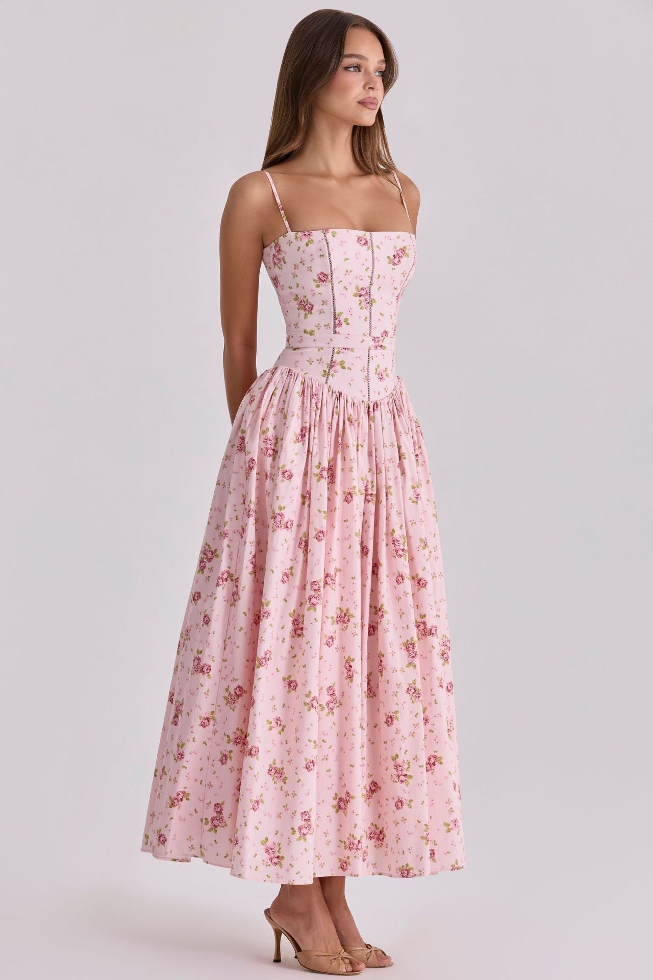 Women’s Strapless Midi Dress Elegant Pleated Design for Weddings 12