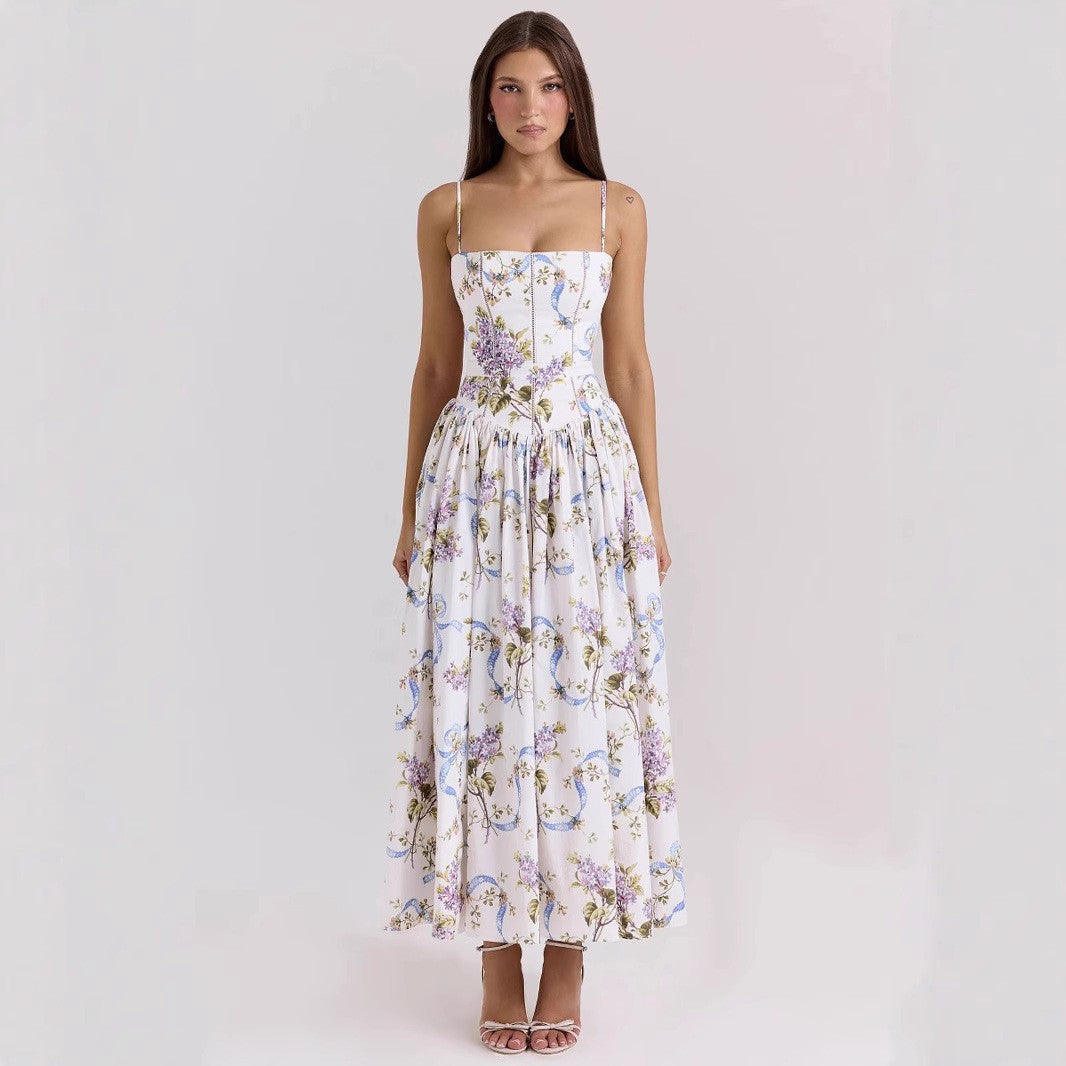 Women’s Strapless Midi Dress Elegant Pleated Design for Weddings 2
