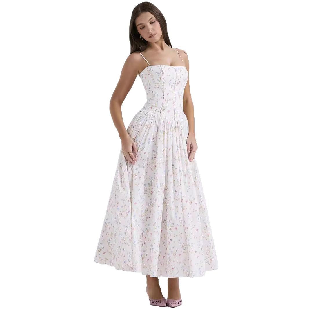 Women’s Strapless Midi Dress Elegant Pleated Design for Weddings 4