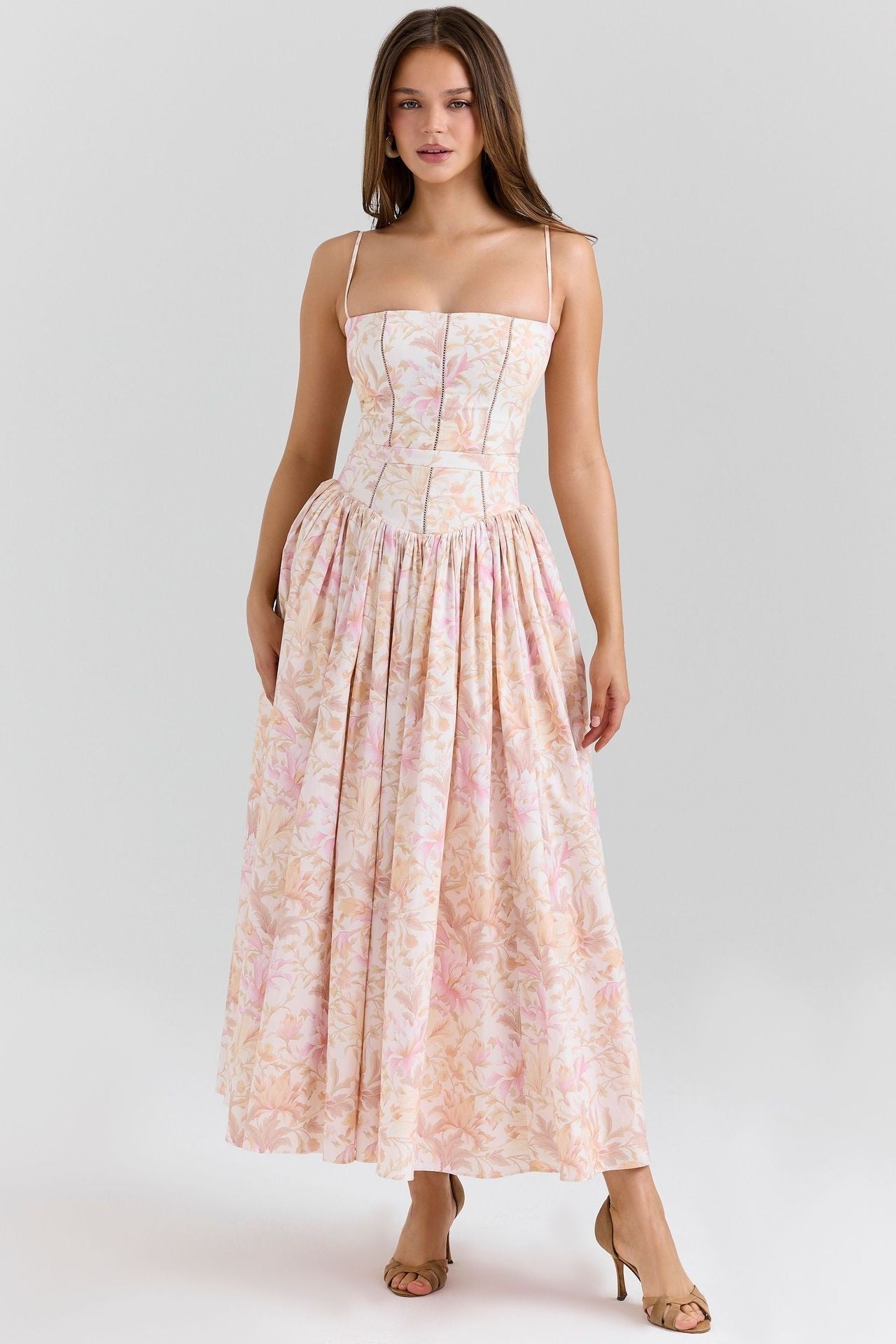 Women’s Strapless Midi Dress Elegant Pleated Design for Weddings 6