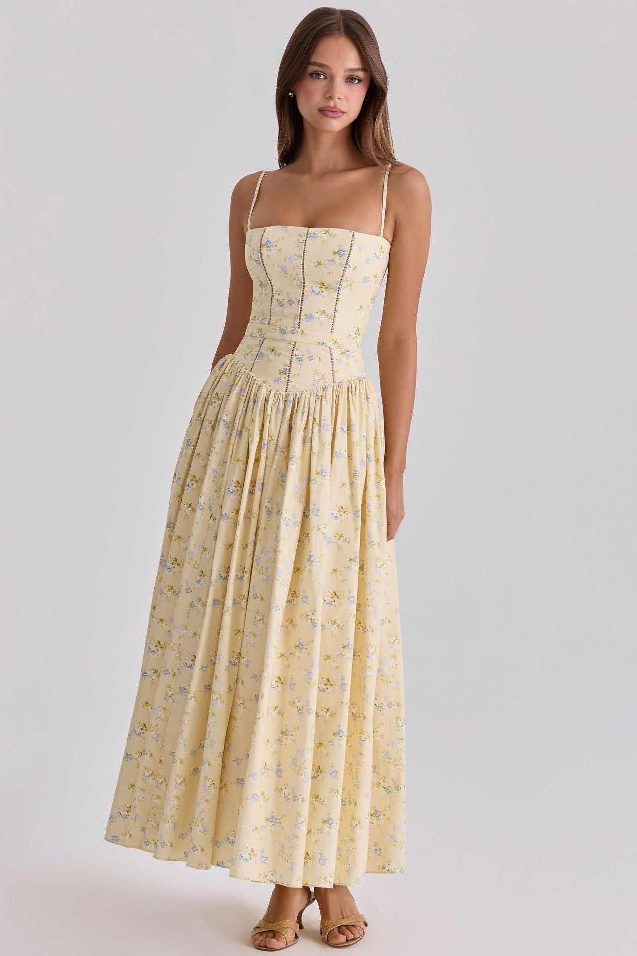 Women’s Strapless Midi Dress Elegant Pleated Design for Weddings 8