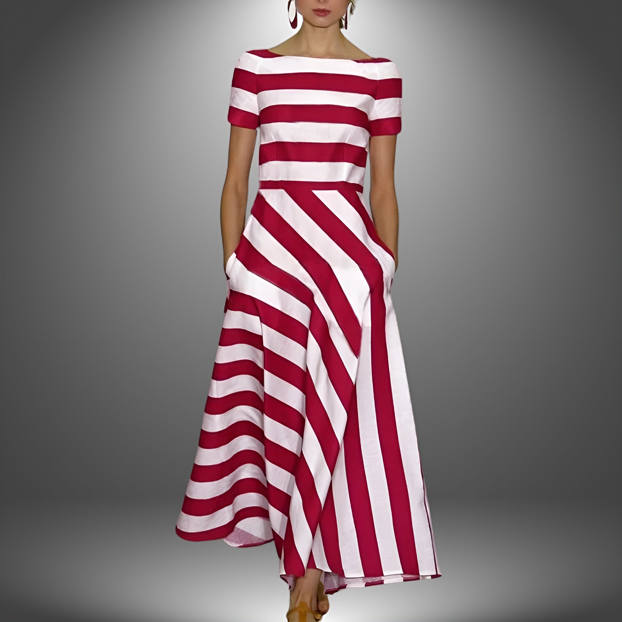 Women’s Striped Maxi Dress Lightweight Relaxed Summer Style 0