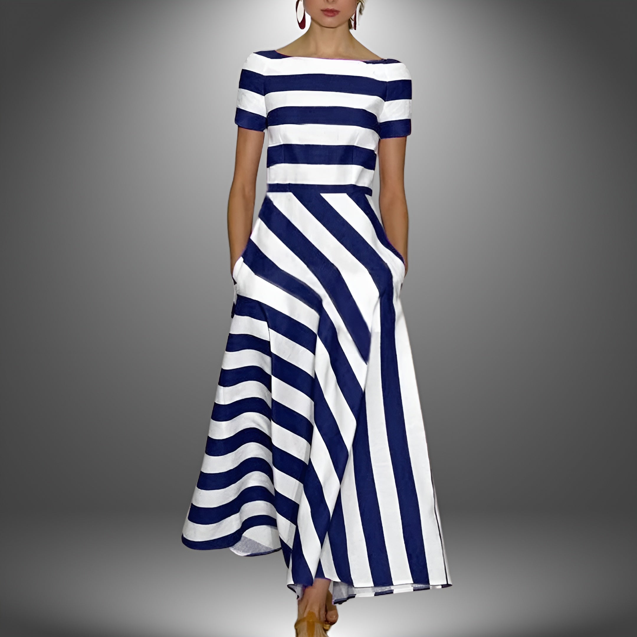 Women’s Striped Maxi Dress Lightweight Relaxed Summer Style 3