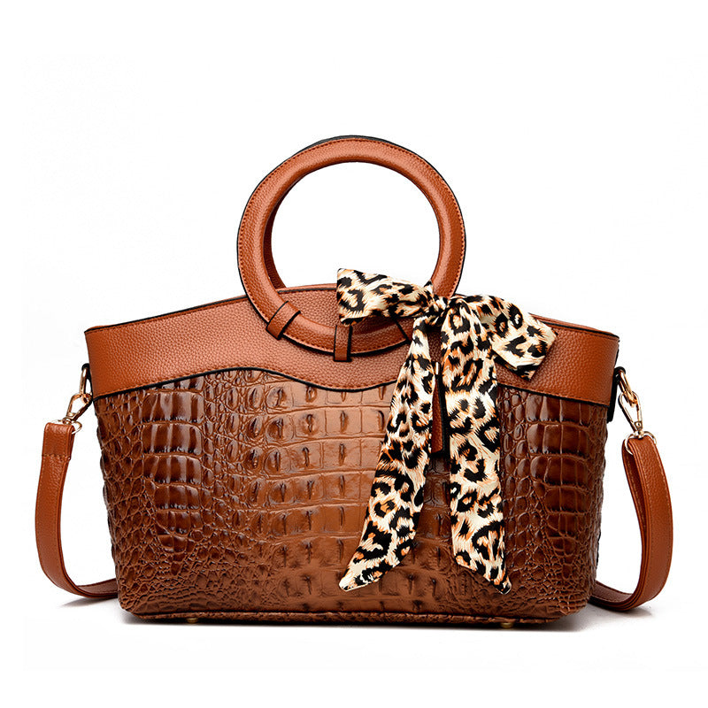 Women’s Structured Handbag Croc-Embossed Design with Detachable Strap 5