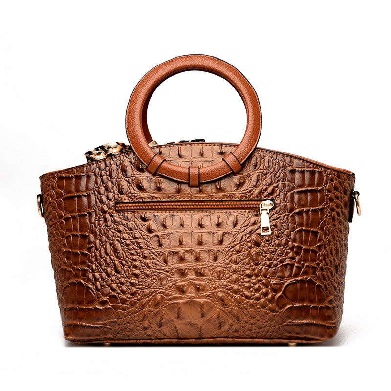 Women’s Structured Handbag Croc-Embossed Design with Detachable Strap 6