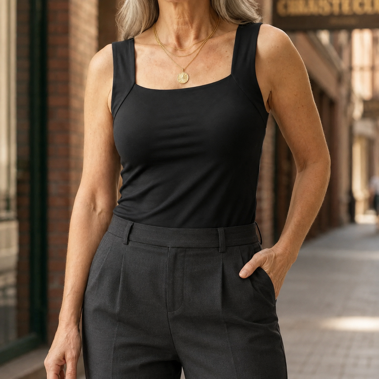 Women’s Support Tank Top Soft Cotton Blend with Built-In Padding 0