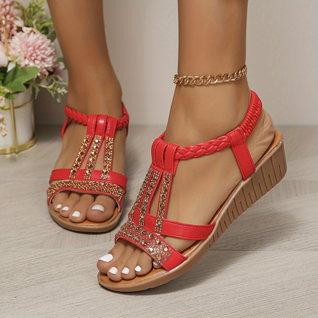 Women’s T-Strap Wedge Sandals Elegant Design 0