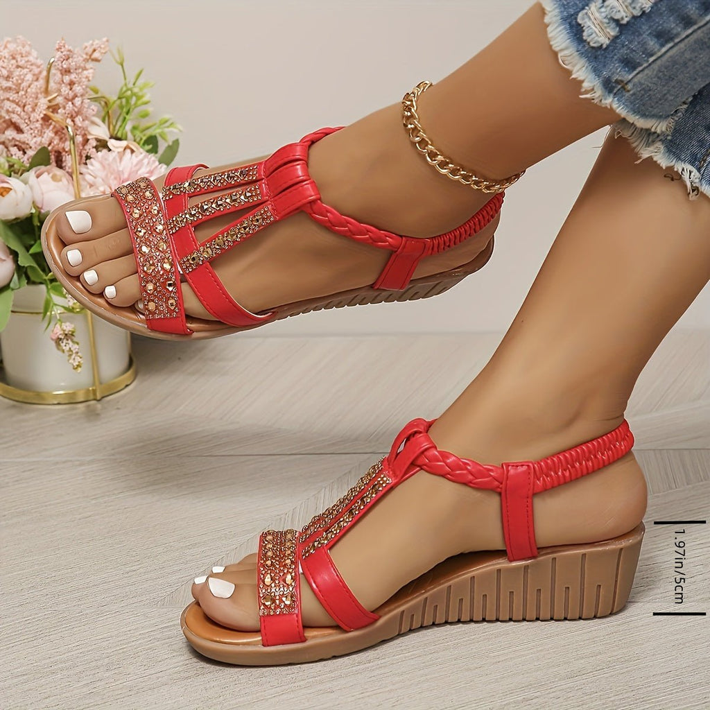 Women’s T-Strap Wedge Sandals Elegant Design 1