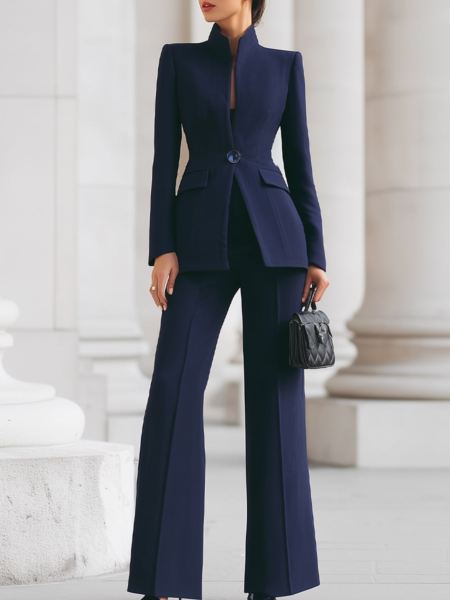 Women’s Tailored Blazer and Trouser Suit Set Elegant Design 0