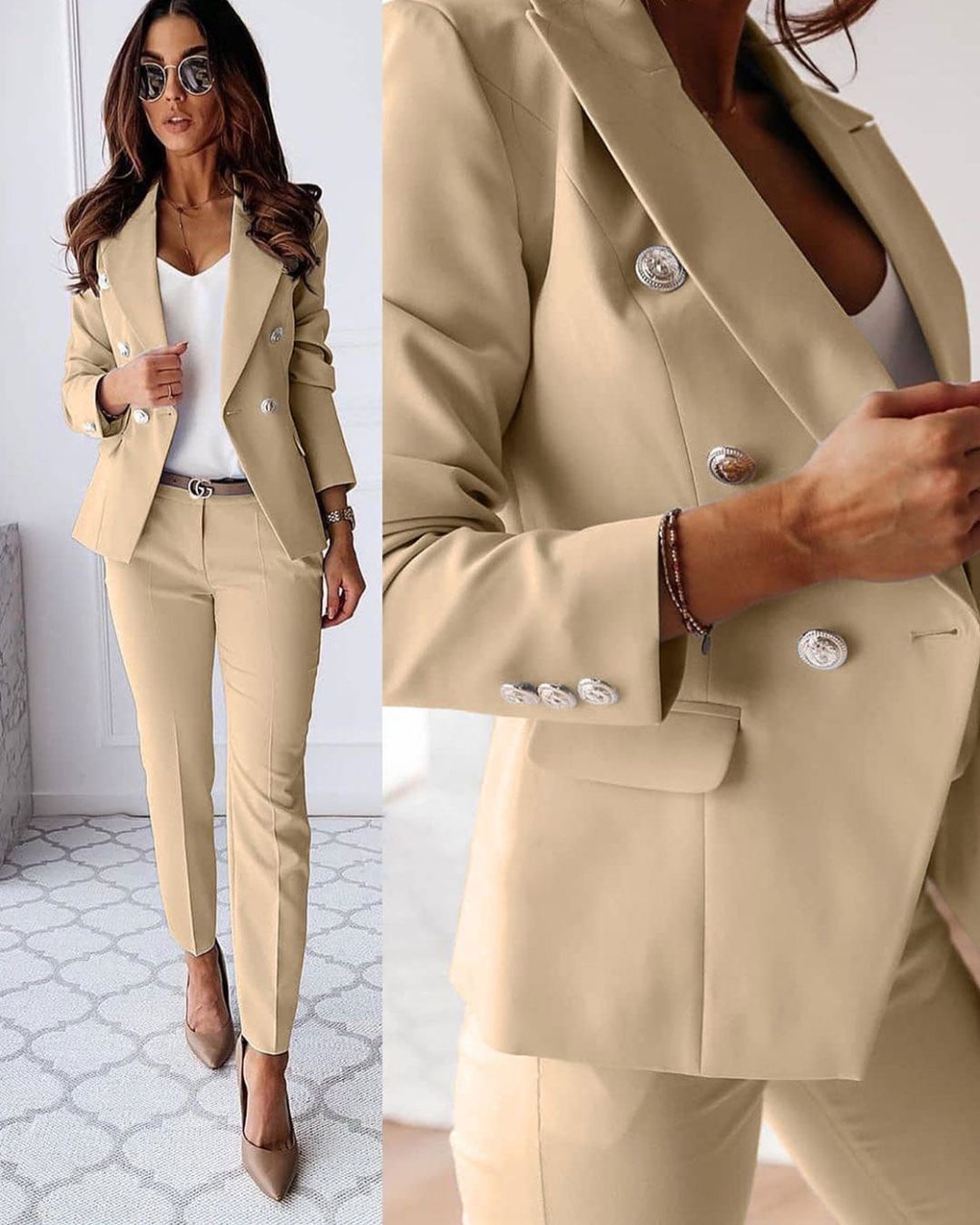 Women’s Tailored Buttoned Suit Elegant Style for Polished Occasions 1