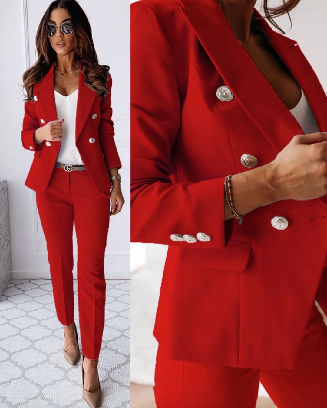Women’s Tailored Buttoned Suit Elegant Style for Polished Occasions 2