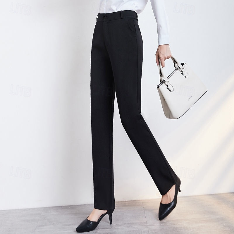 Women’s Tailored Straight-Leg Trousers Mid-Rise Comfort Fit 3