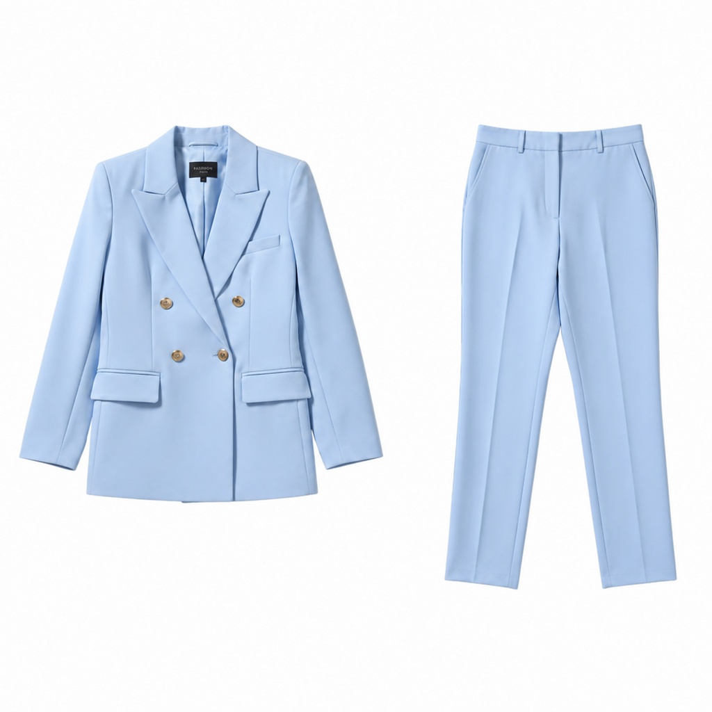 Women’s Tailored Two-Piece Suit Set Structured Blazer and Trousers 2