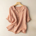 Women’s Textured Blouse Relaxed Fit Scalloped Collar Design 0