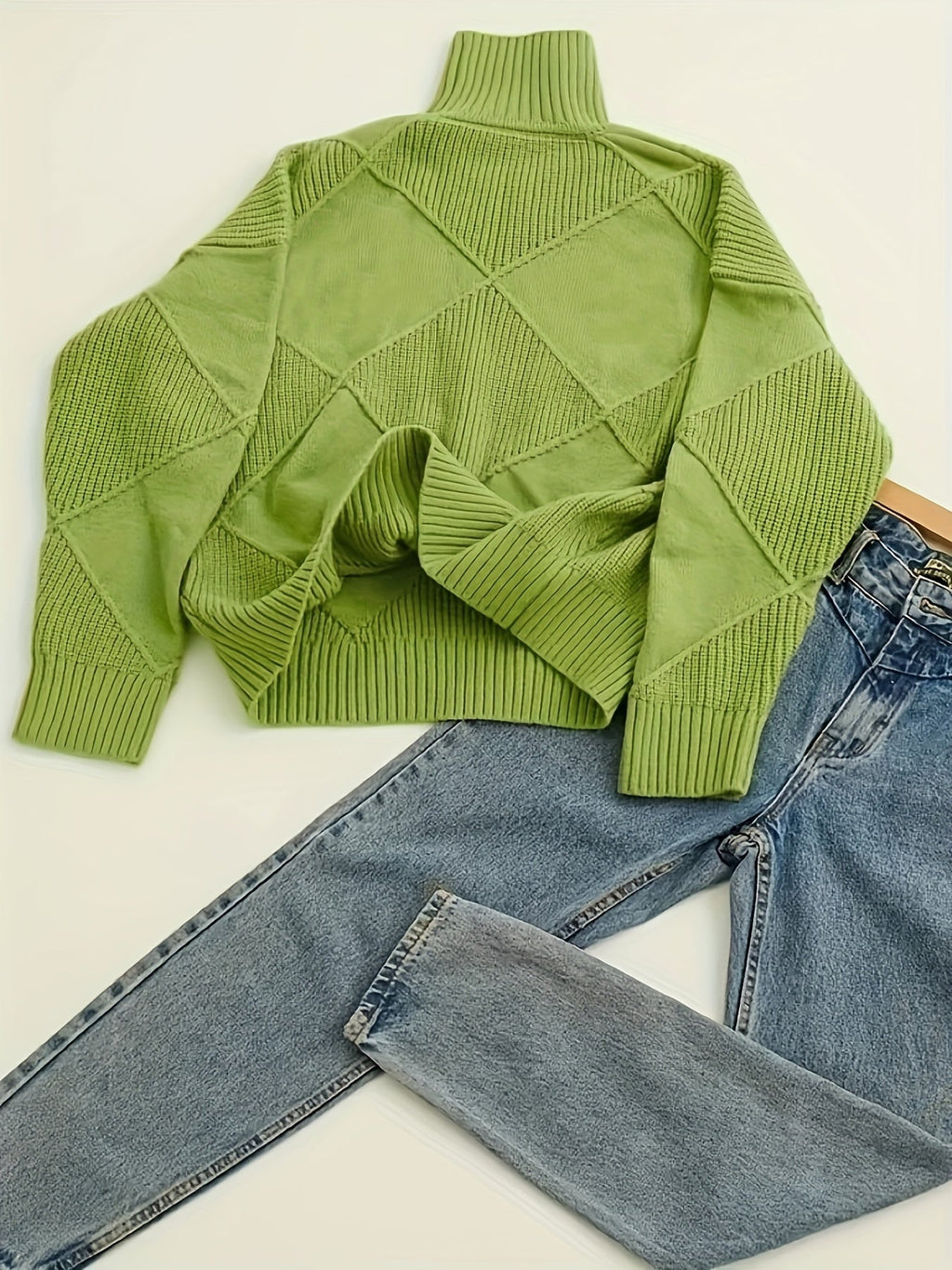 Women’s Textured Turtleneck Sweater Relaxed Fit Warmth 3