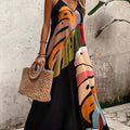 Women’s Tropical Maxi Dress Vibrant Leaf Print Summer Style 0