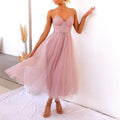 Women’s Tulle Midi Dress Romantic Corset Design 0