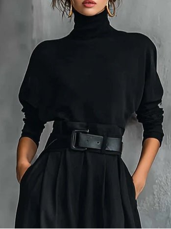 Women’s Turtleneck Jumpsuit Set Chic Long Sleeve Style 2