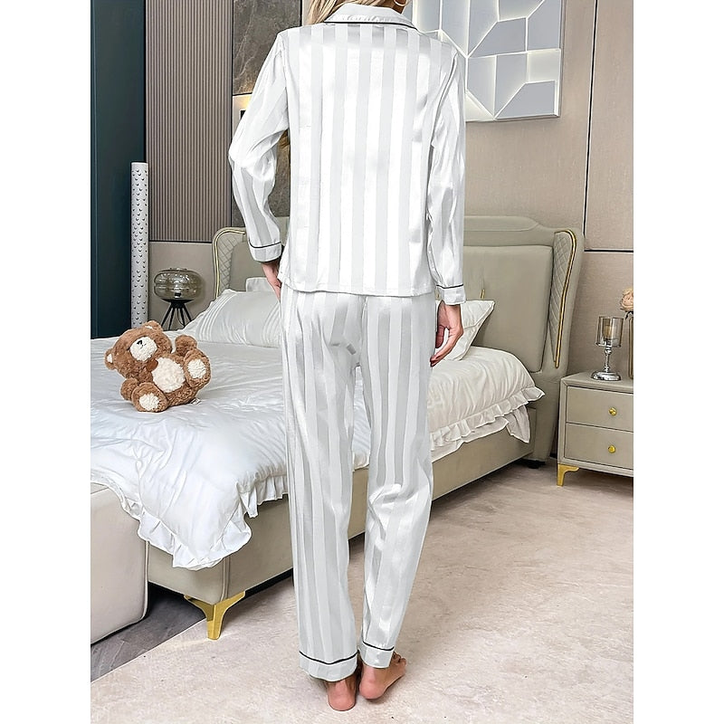 Women’s Two-Piece Long-Sleeve Lounge Set Elegant Comfort 1