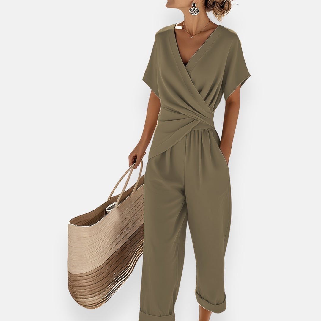 Women’s Two-Piece Set Draped Bow Top Wide-Leg Pants 2