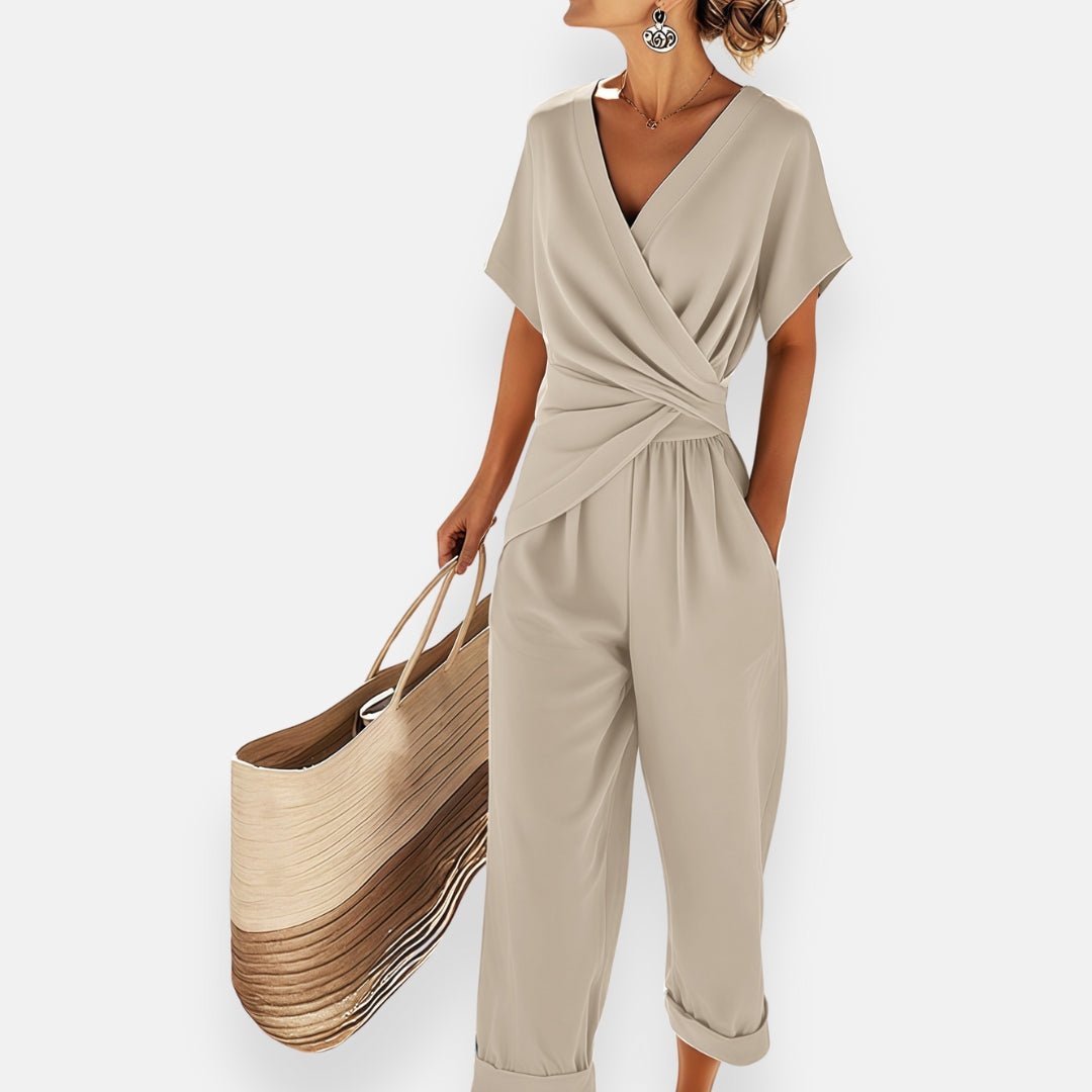 Women’s Two-Piece Set Draped Bow Top Wide-Leg Pants 3
