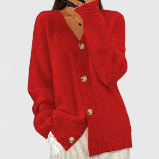 Women’s V-Neck Cardigan Comfortable All-Season Layer 0