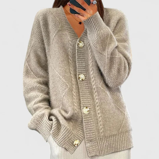 Women’s V-Neck Cardigan Comfortable All-Season Layer 1