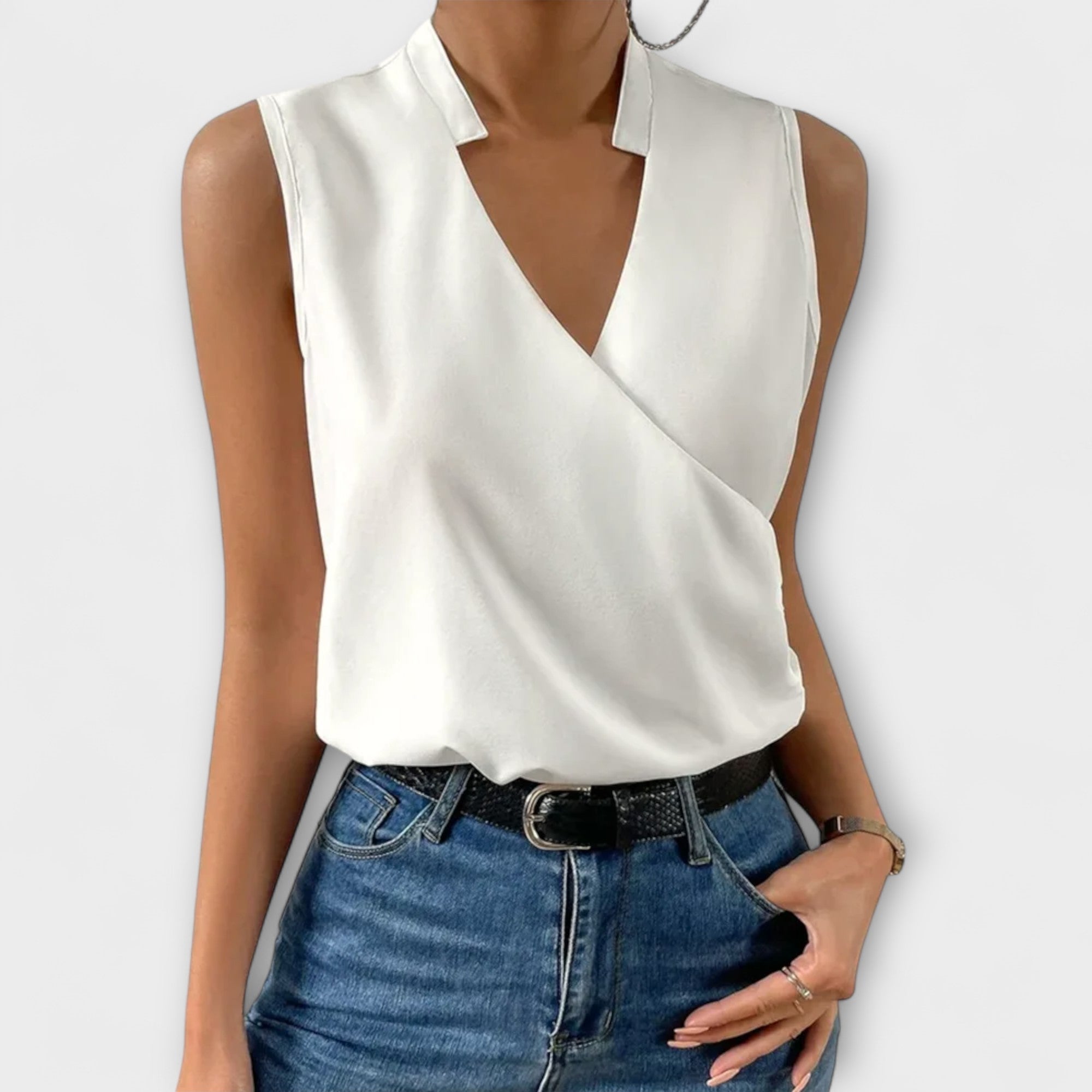 Women’s V-Neck Top Lightweight Summer Style 0