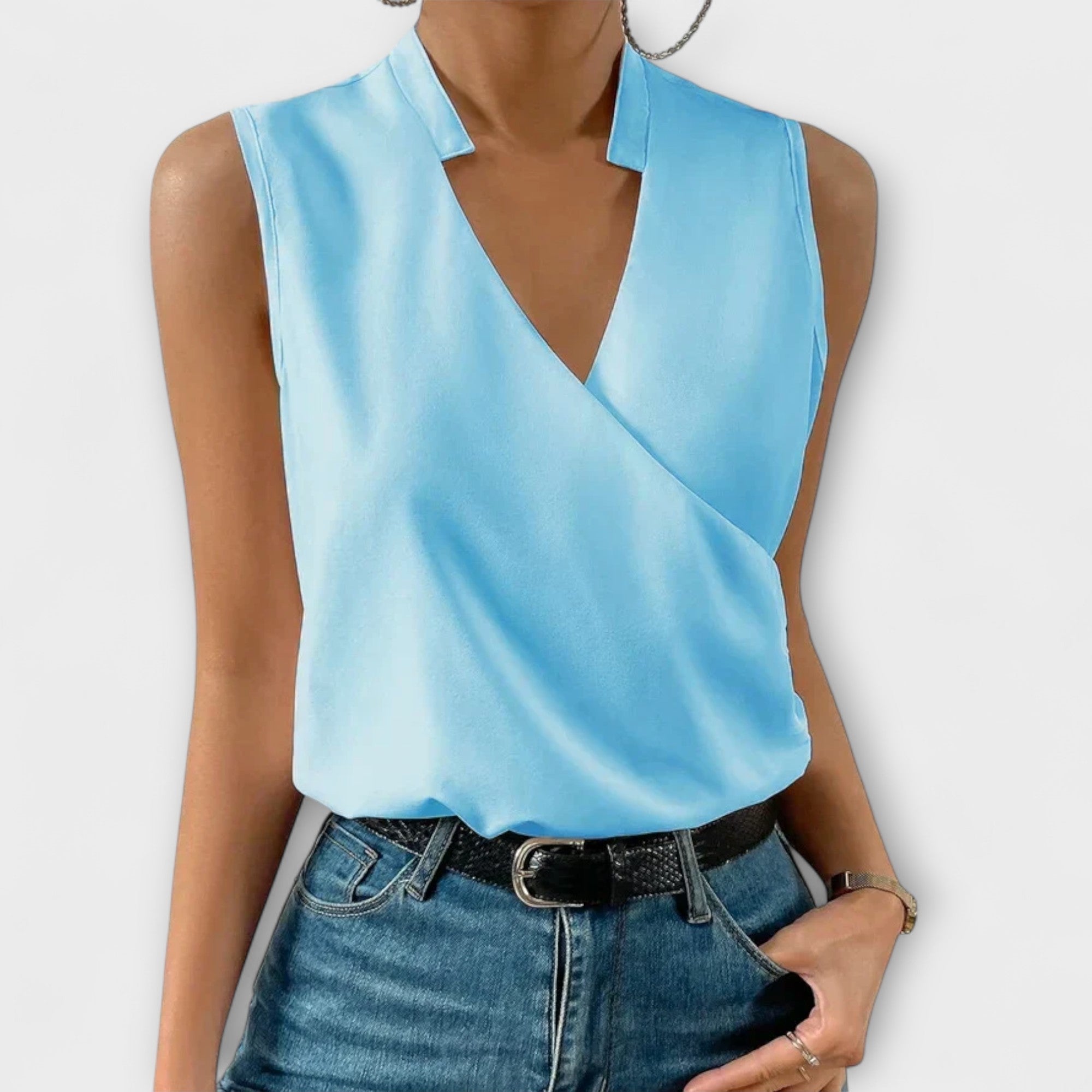 Women’s V-Neck Top Lightweight Summer Style 2