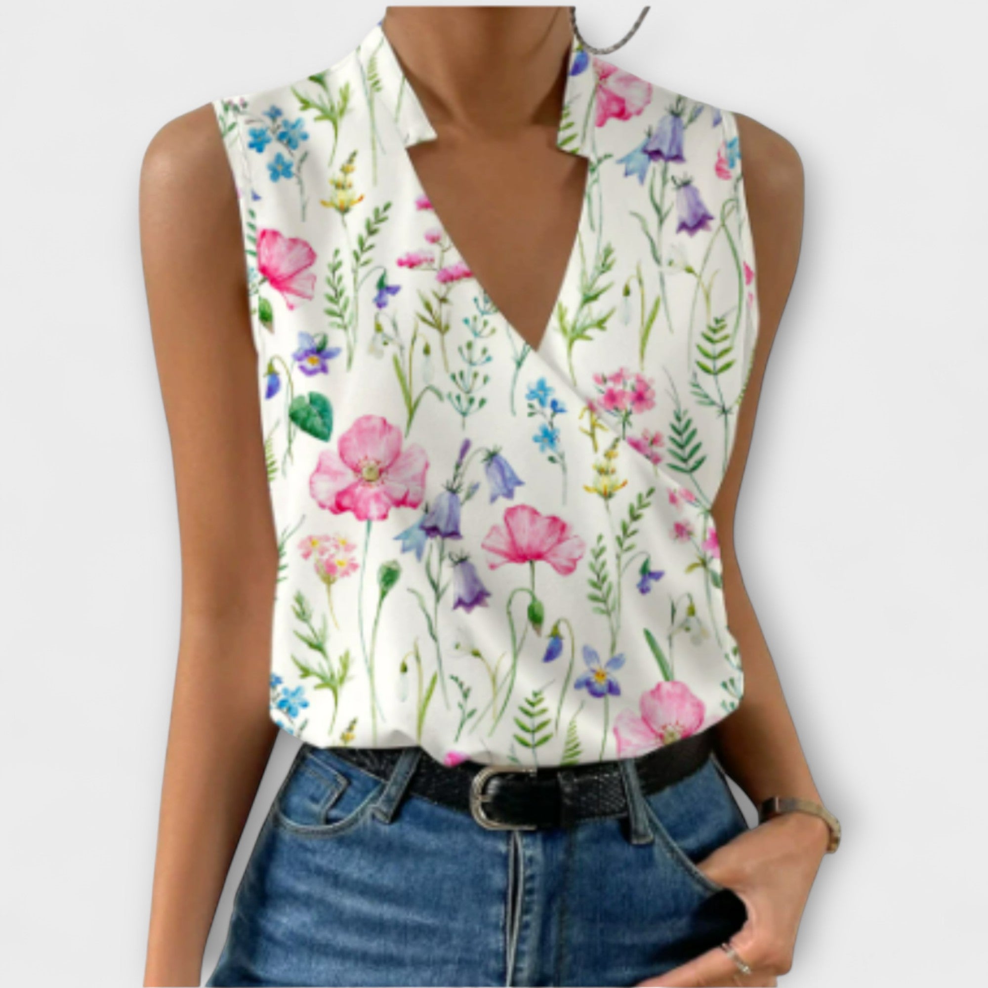 Women’s V-Neck Top Lightweight Summer Style 6