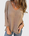 Women’s V-Neck Top with Pockets Lightweight Casual Style 0