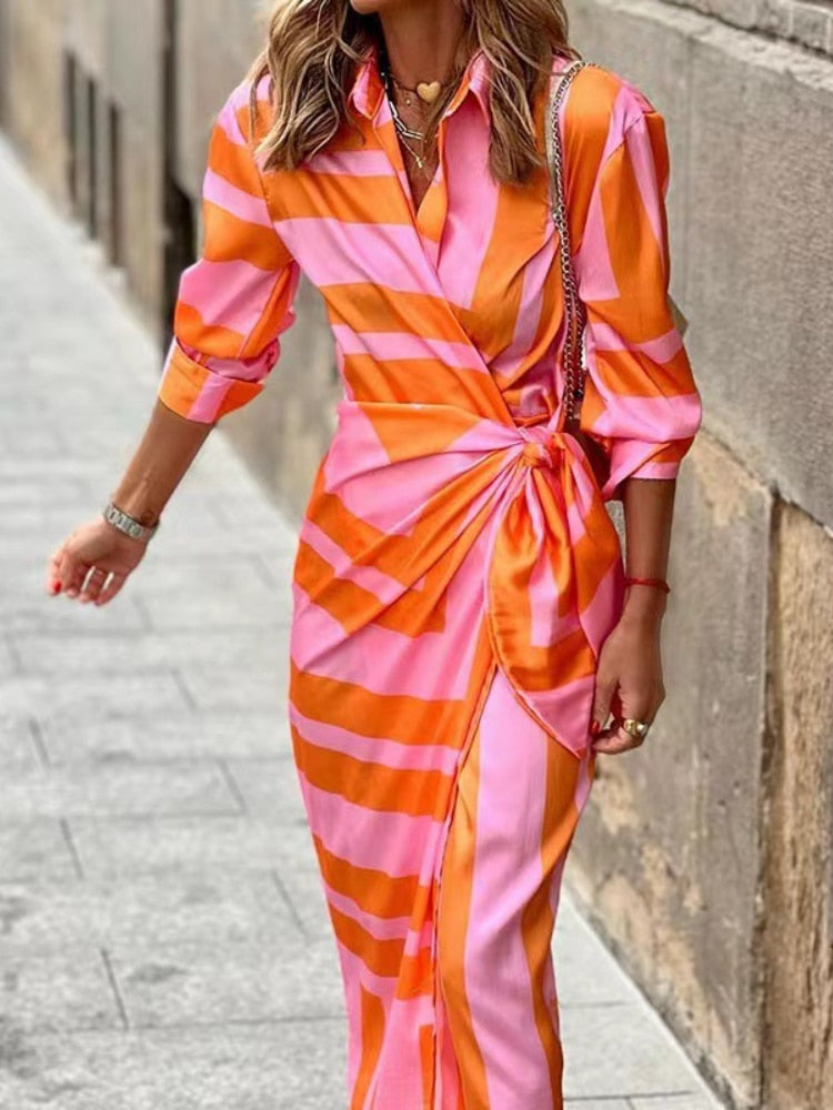 Women’s Vibrant Wrap Dress Stylish Spring Design 0