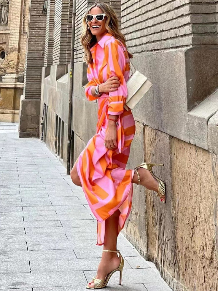 Women’s Vibrant Wrap Dress Stylish Spring Design 1