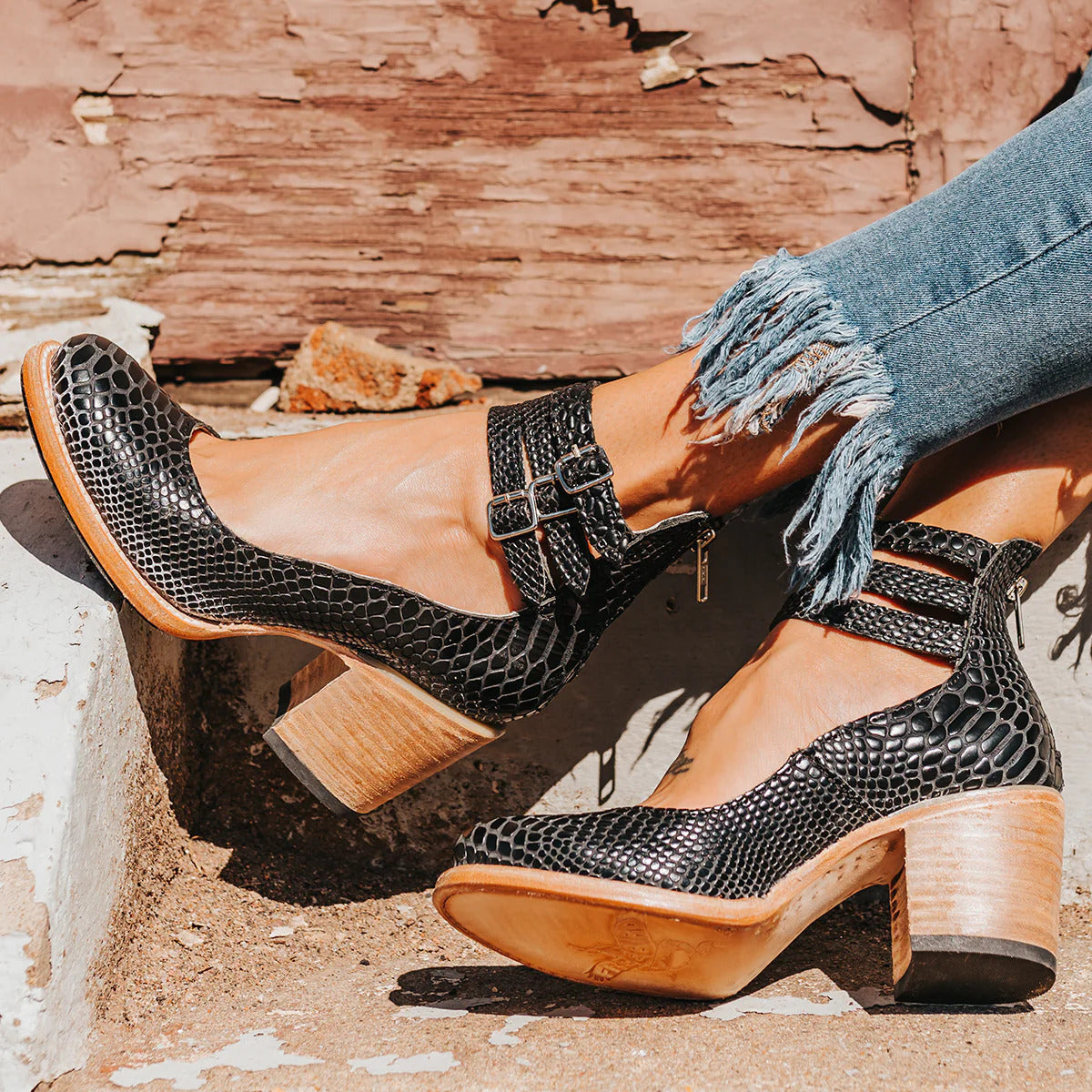 Women’s Vintage Ankle Strap Heels Elegant Block Design 6