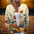 Women’s Vintage Floral Long Cardigan Cozy Layer for Autumn 0