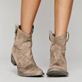 Women’s Vintage Western Ankle Boots Stylish Brown Design 0