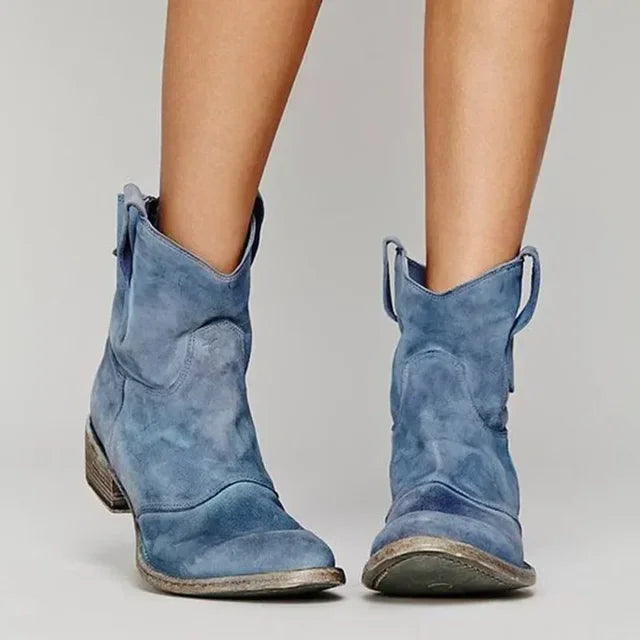 Women’s Vintage Western Ankle Boots Stylish Brown Design 3