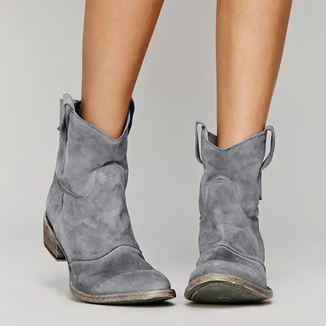 Women’s Vintage Western Ankle Boots Stylish Brown Design 4
