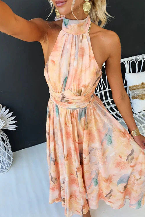 Women’s Watercolour Maxi Dress Artistic Summer Style 3