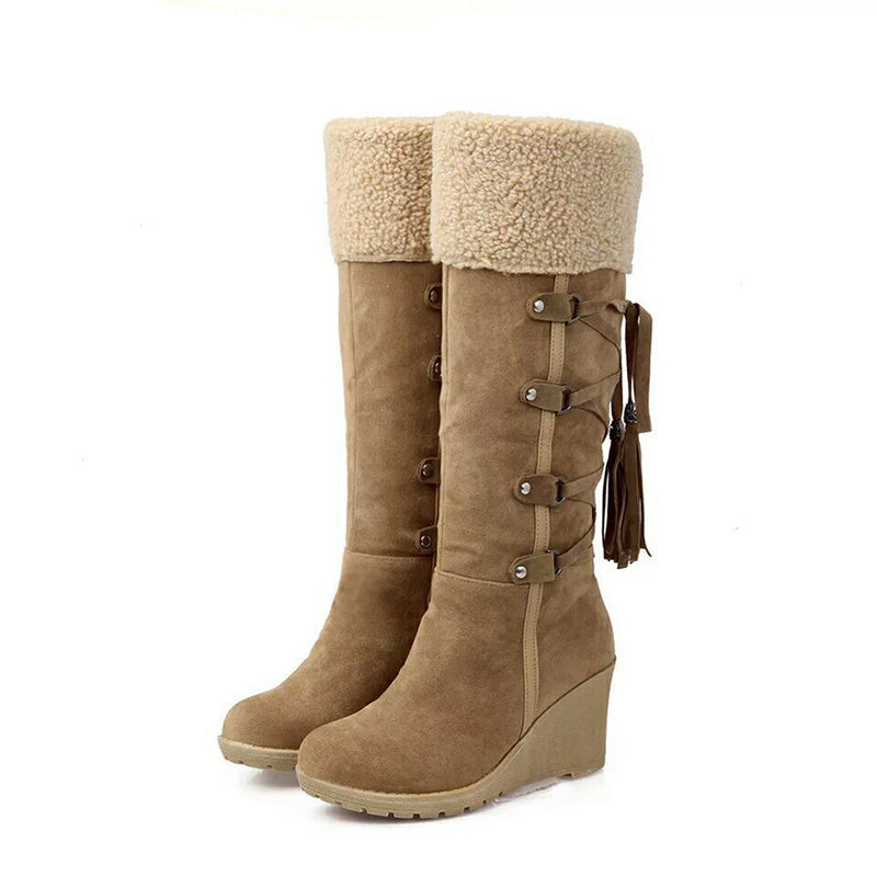 Women’s Wedge Winter Boots Cozy Fur Lining for Stylish Cold Weather 1