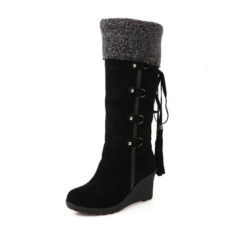 Women’s Wedge Winter Boots Cozy Fur Lining for Stylish Cold Weather 3