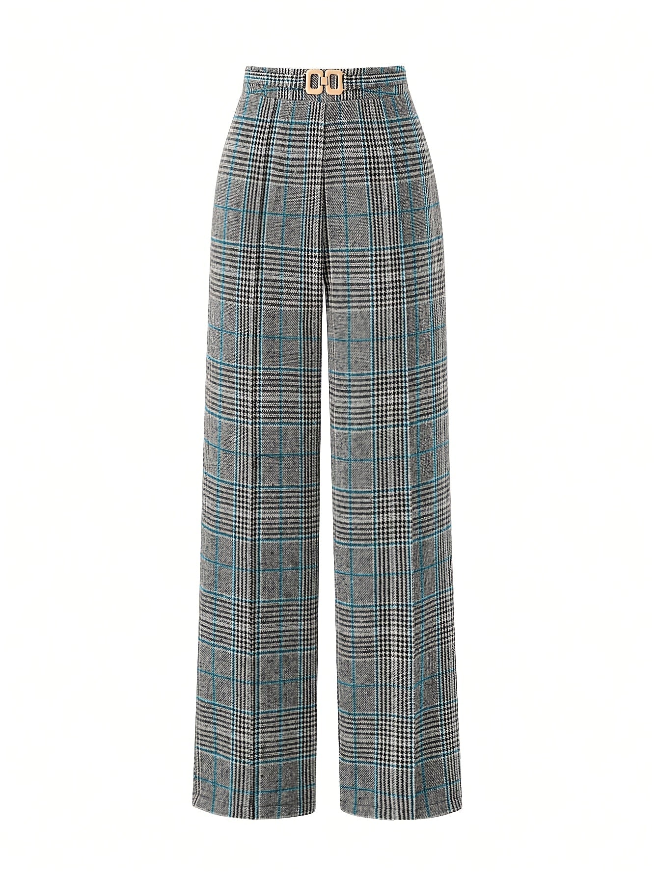 Women’s Wide-Leg Plaid Trousers High Waist Design 7