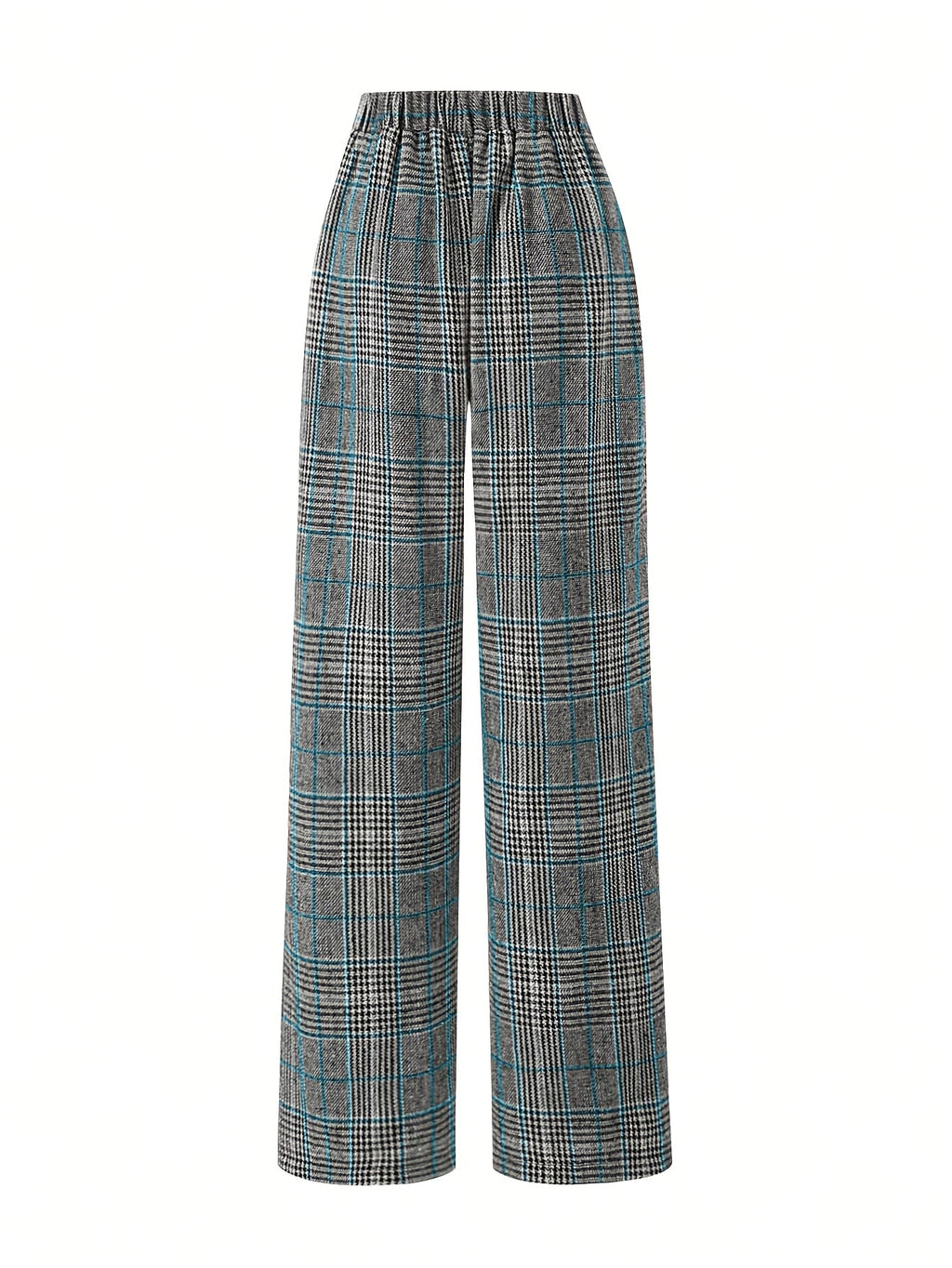 Women’s Wide-Leg Plaid Trousers High Waist Design 8