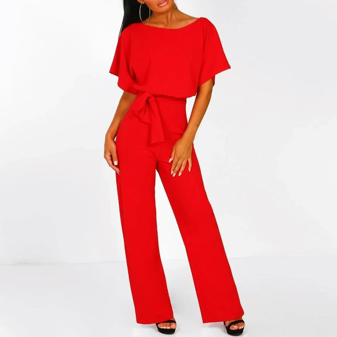 Women’s Wide Leg Jumpsuit Relaxed Fit with Adjustable Belt 1