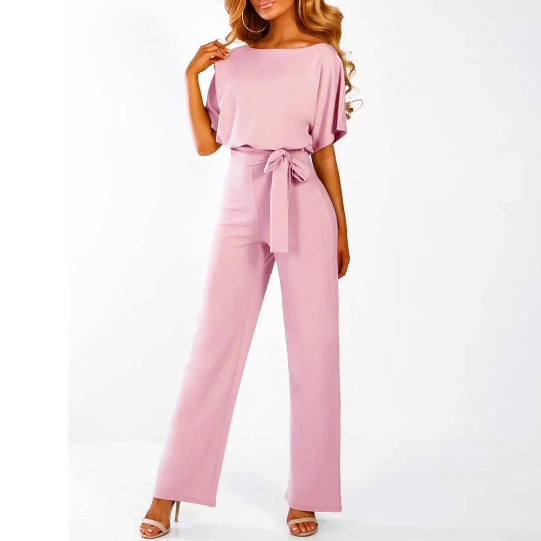 Women’s Wide Leg Jumpsuit Relaxed Fit with Adjustable Belt 2