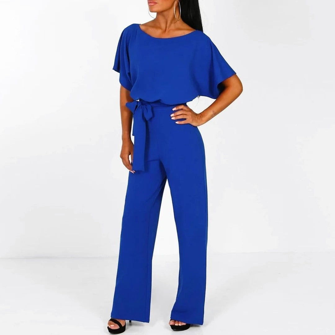 Women’s Wide Leg Jumpsuit Relaxed Fit with Adjustable Belt 4