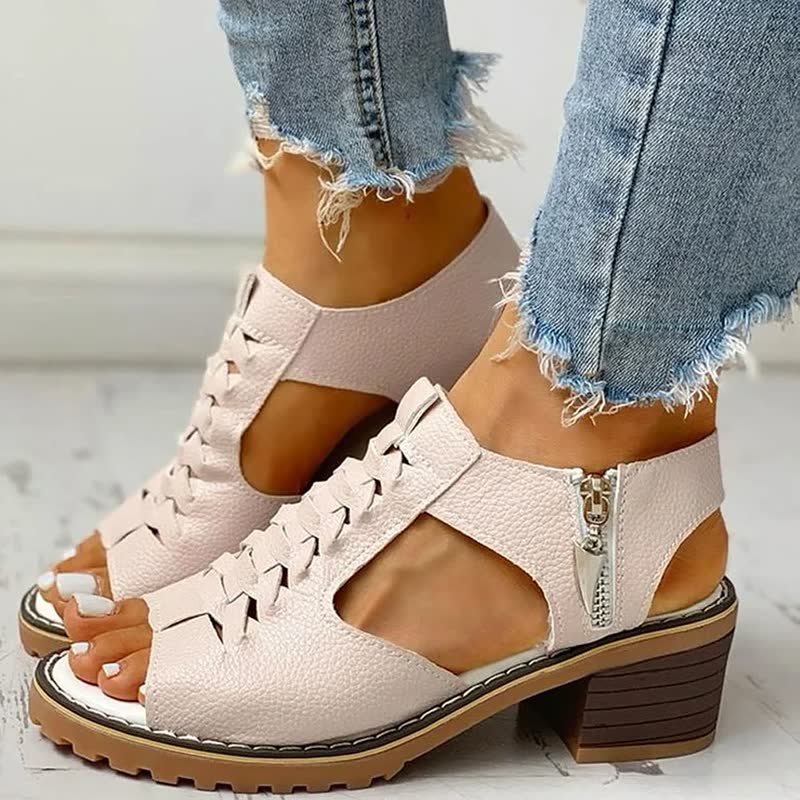 Women’s Woven Block Heel Sandals Comfortable Summer Style 0