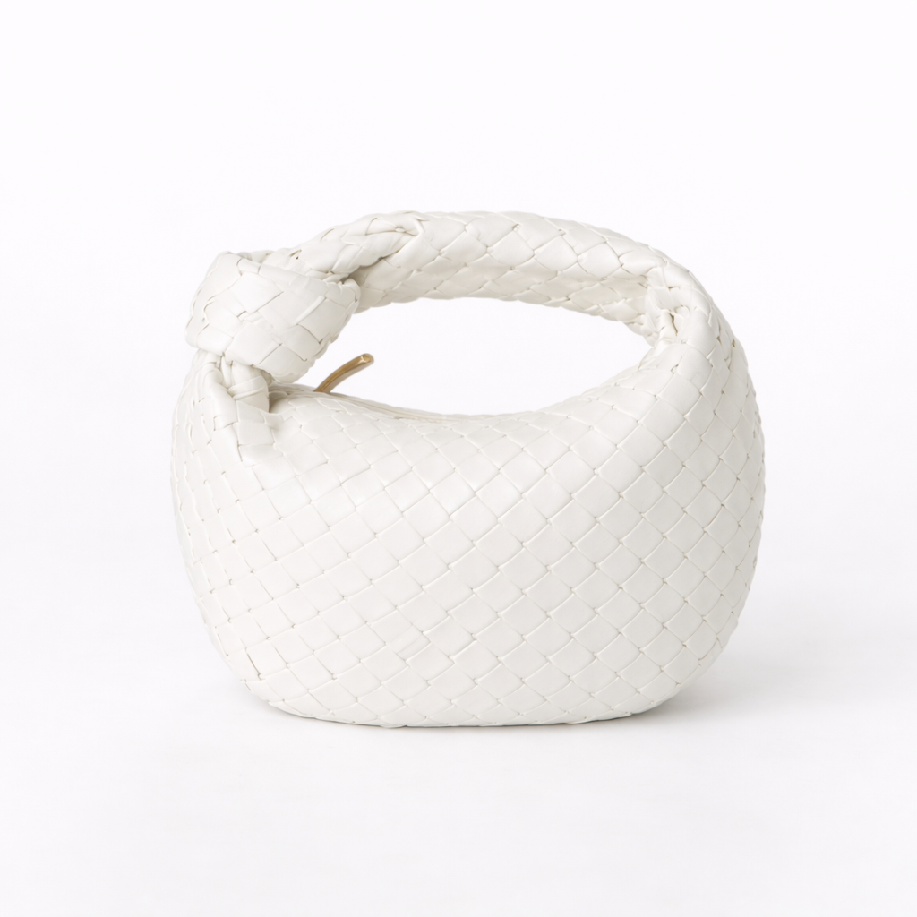 Women’s Woven Tote Bag Soft Vegan Leather with Knot Handle 5