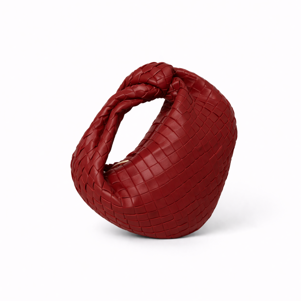 Women’s Woven Tote Bag Soft Vegan Leather with Knot Handle 6